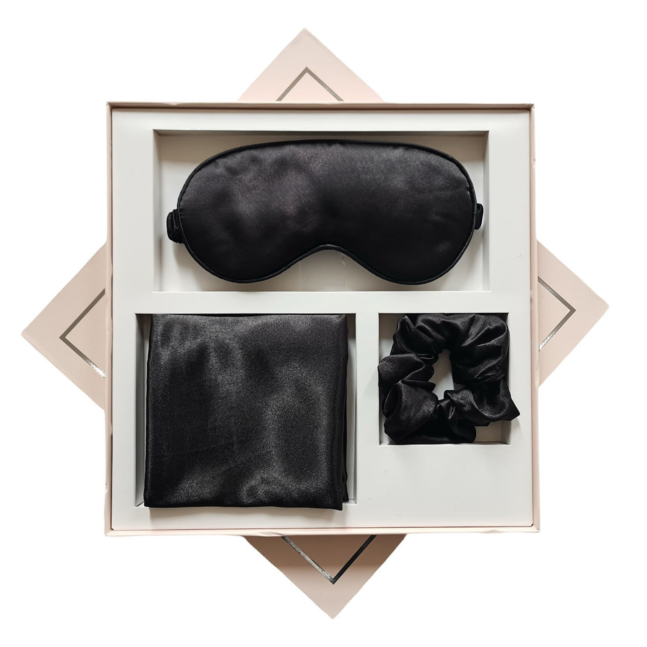 Coffret Luxe en Satin – Masque de Nuit, Taie d’Oreiller & Chouchou