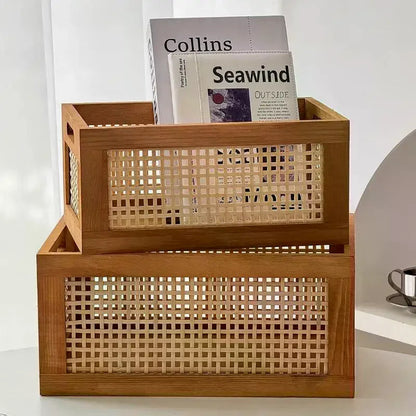 RattanWood – ตะกร้าเก็บของทำจากไม้และหวายสำหรับใช้ในบ้าน