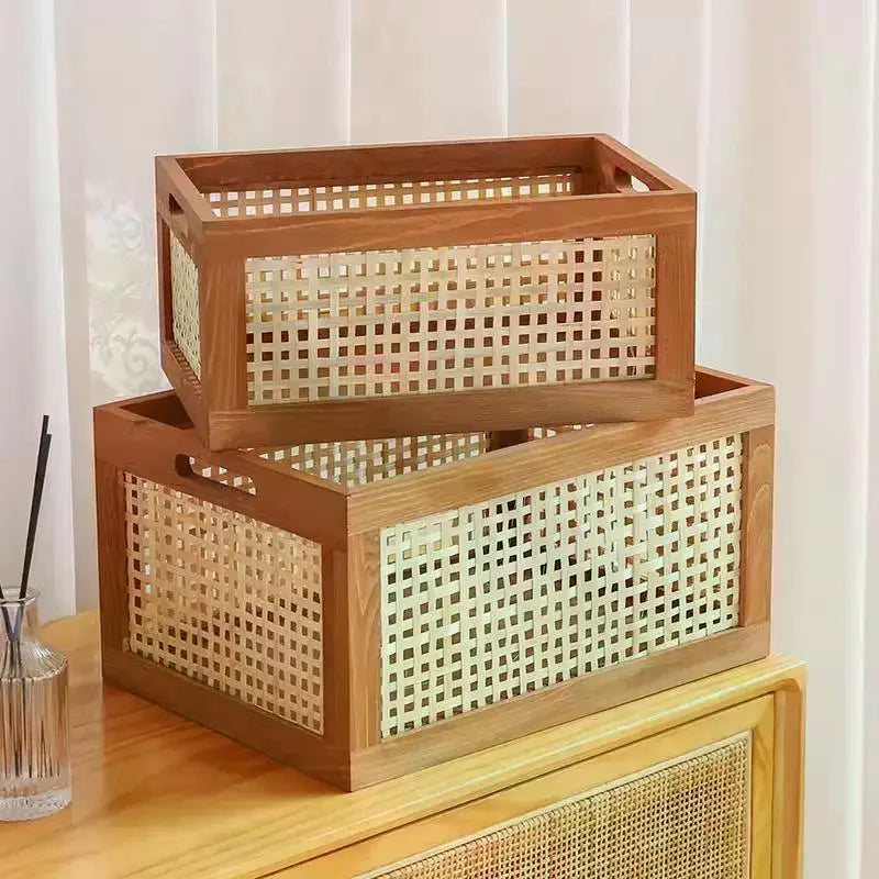 RattanWood – ตะกร้าเก็บของทำจากไม้และหวายสำหรับใช้ในบ้าน