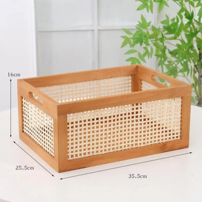 RattanWood – ตะกร้าเก็บของทำจากไม้และหวายสำหรับใช้ในบ้าน